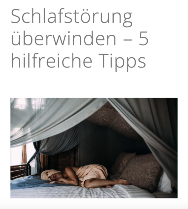 Blogartikel zum Thema Schlafstörungen überwinden